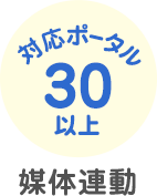 対応ポータル30以上の媒体連動